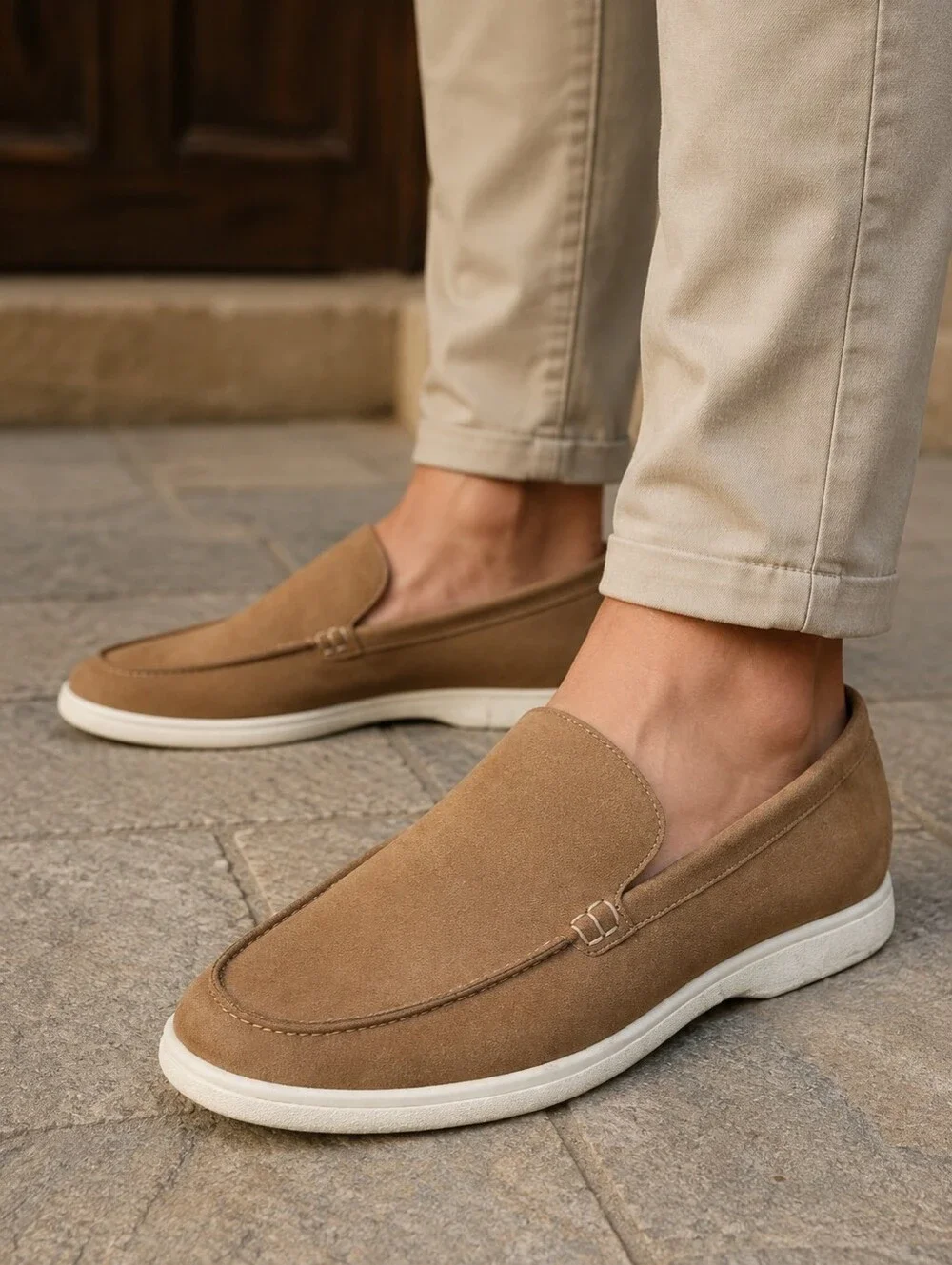 Steve Madden luxxlo mens suede slip on moc toe loafers 10 ortholite new comfort